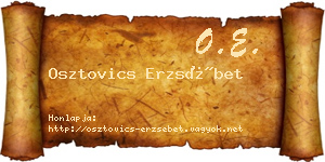 Osztovics Erzsébet névjegykártya