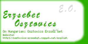 erzsebet osztovics business card